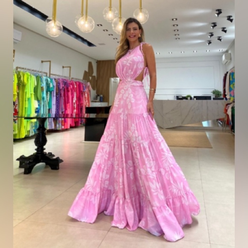 Pink Floral Maxi Dress